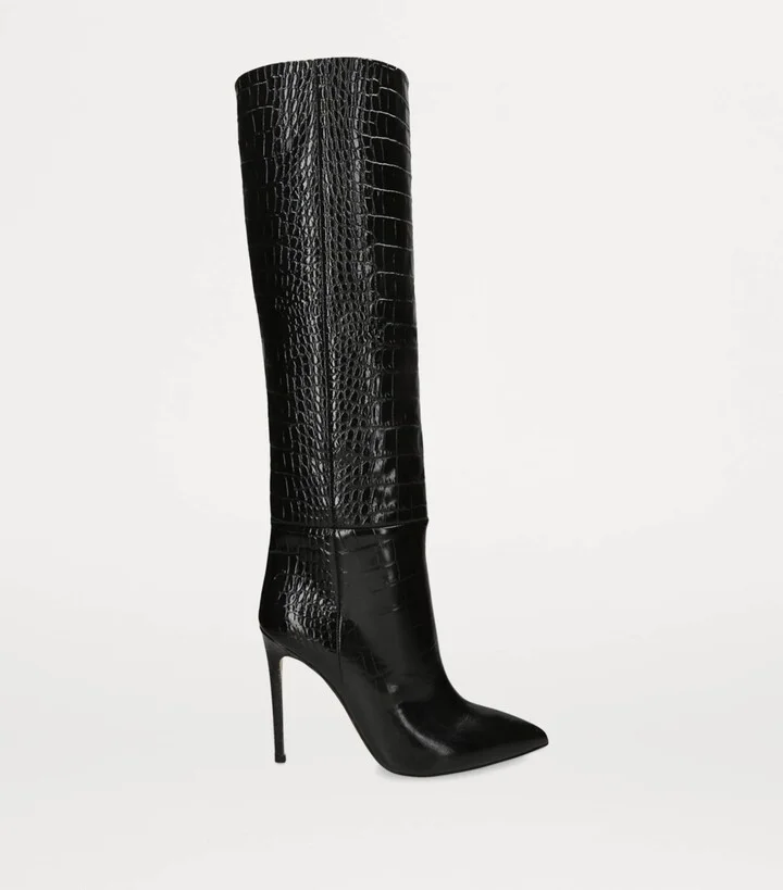 Paris Texas Croc-Embossed Knee-High Boots 105 - Image 5
