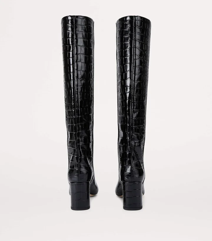 Paris Texas Croc-Embossed Leather Anja Knee-High Boots 70 - Image 2
