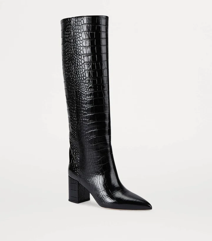Paris Texas Croc-Embossed Leather Anja Knee-High Boots 70 - Image 3