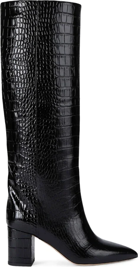 Paris Texas Croc-Embossed Leather Anja Knee-High Boots 70