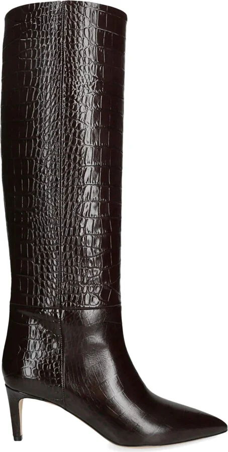 Paris Texas Croc-Embossed Leather Stiletto Boots 60
