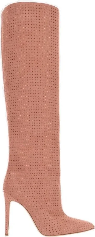 Paris Texas Crystal-Embellished Knee-High Boots