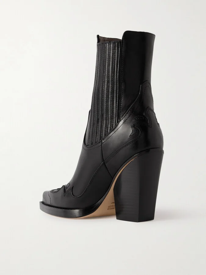 Paris Texas - Dallas Embroidered Leather Pointed-toe Ankle Boots - Black - Image 3