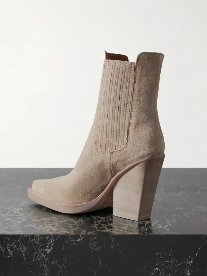 Paris Texas - Dallas Suede Ankle Boots - Cream - Image 3