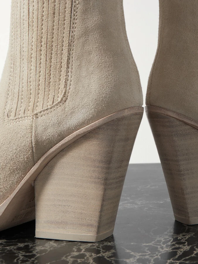 Paris Texas - Dallas Suede Ankle Boots - Cream - Image 4