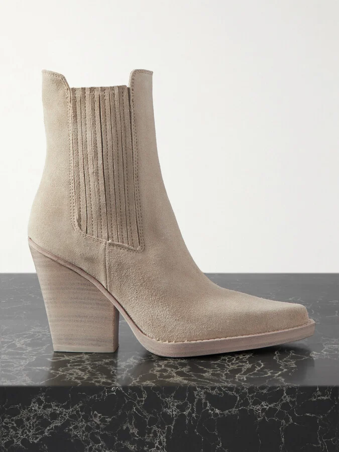 Paris Texas - Dallas Suede Ankle Boots - Cream
