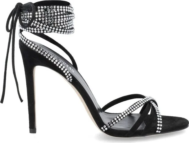 Paris Texas Embellished Crossover Strap Sandals
