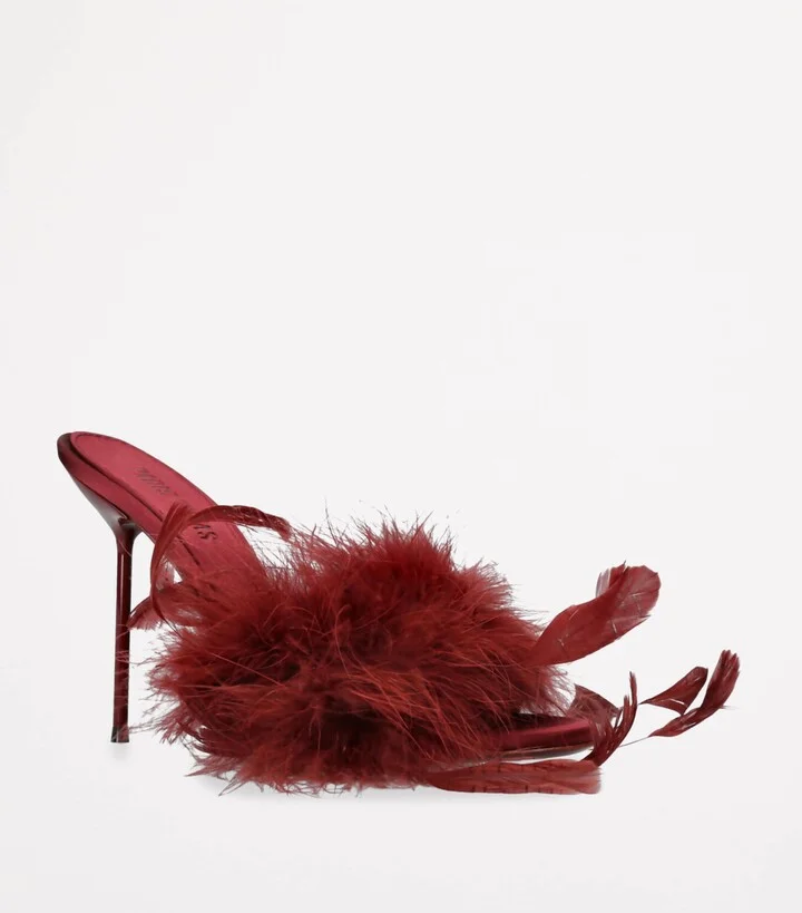 Paris Texas Feather Lidia Mules 105 - Image 3