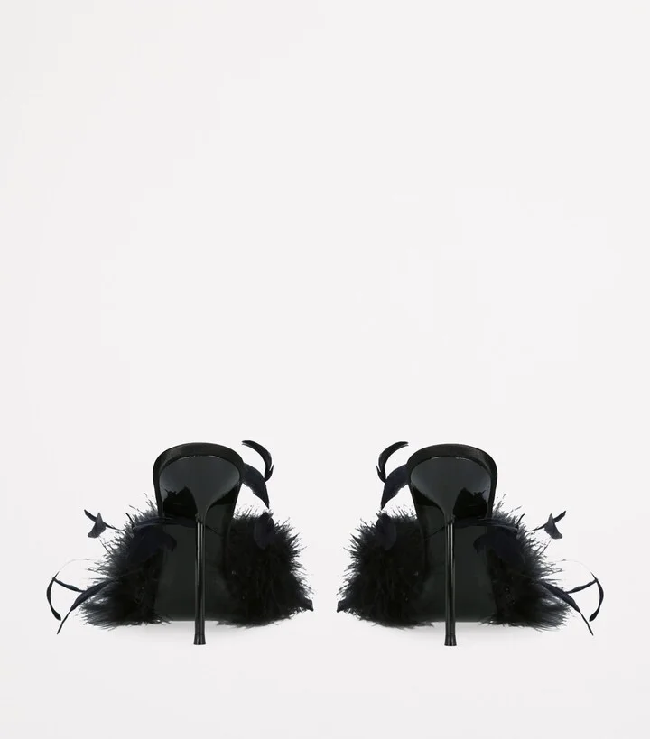 Paris Texas Feather Lidia Mules 105 - Image 2