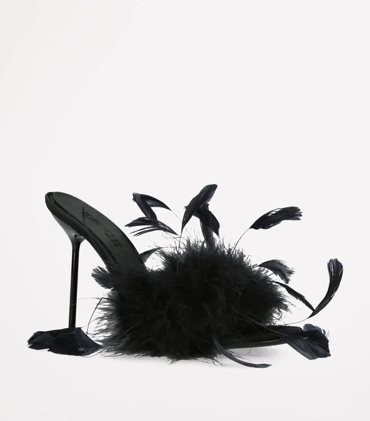 Paris Texas Feather Lidia Mules 105 - Image 3