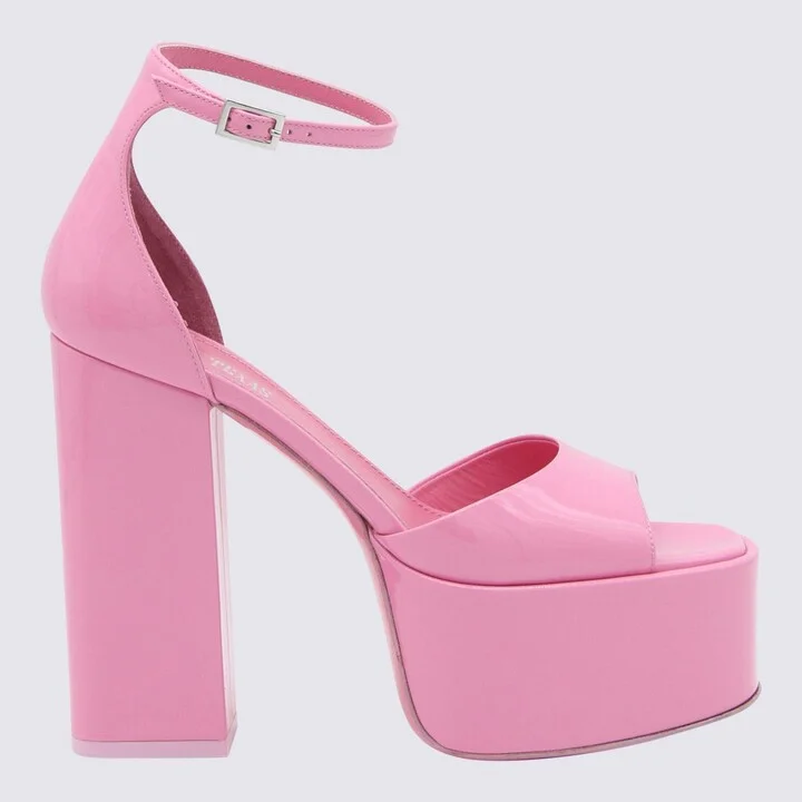 Paris Texas Flamingo Leather Sandals - Image 2