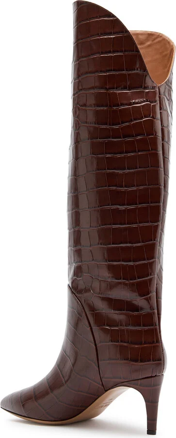 Paris Texas Gaia 60 Crocodile-effect Leather Knee-high Boots - Image 2