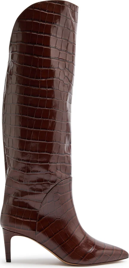 Paris Texas Gaia 60 Crocodile-effect Leather Knee-high Boots