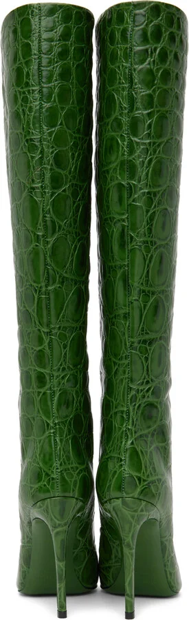 Paris Texas Green Croc-Embossed Tall Boots - Image 2
