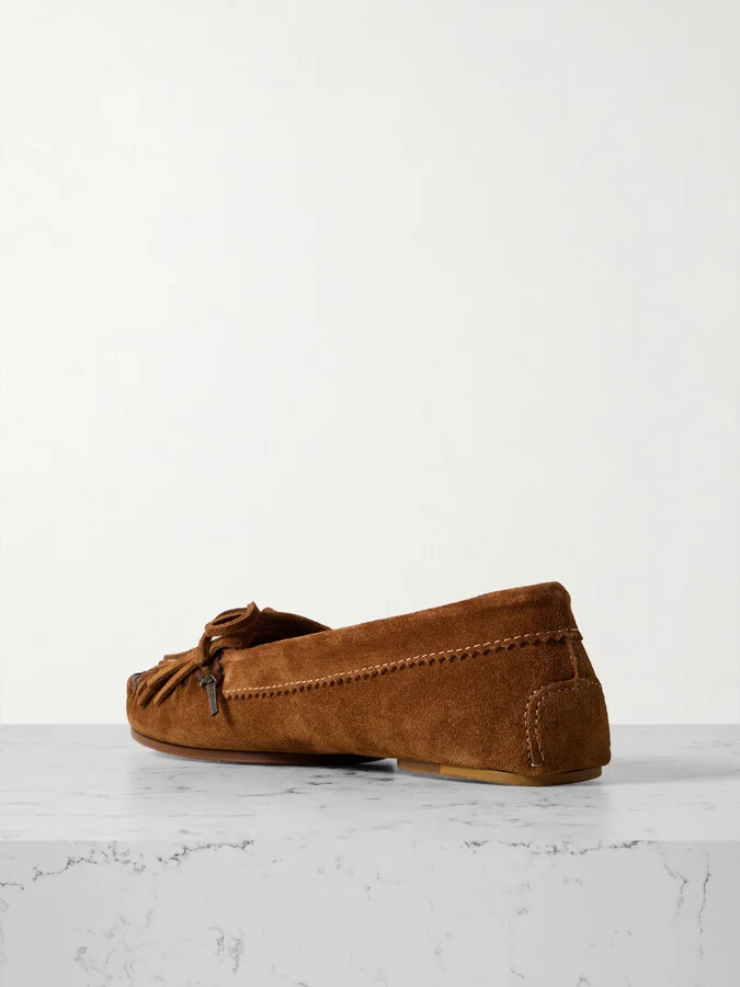 Paris Texas - Indiana Fringed Suede Loafers - Brown - Image 3