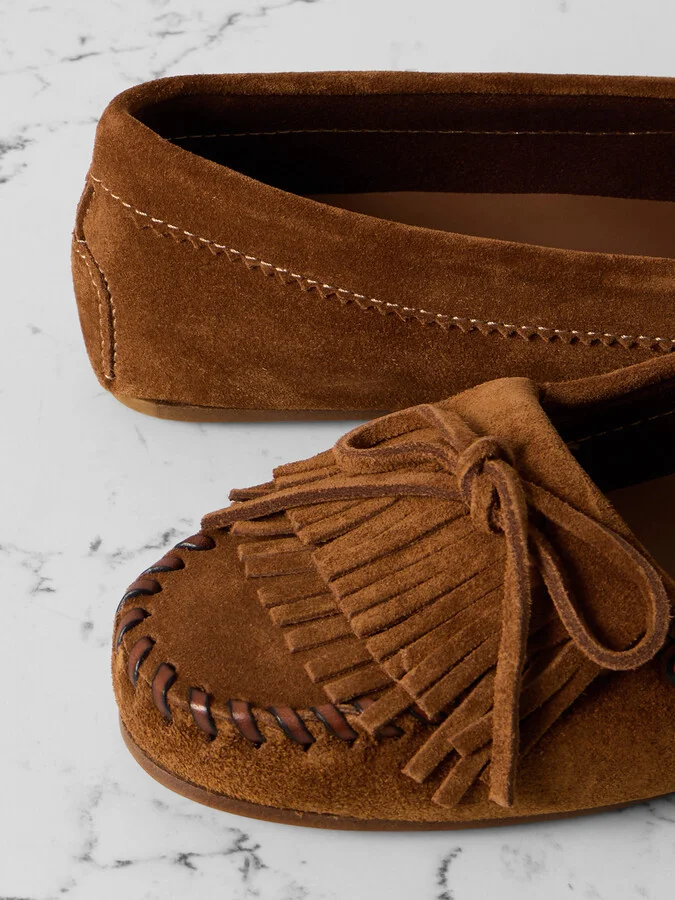 Paris Texas - Indiana Fringed Suede Loafers - Brown - Image 4