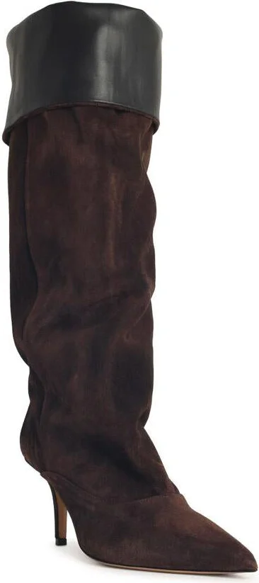 Paris Texas 'Ines Reverse 75' Chocolate Suede Boots - Image 2