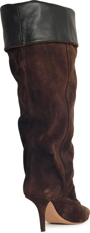 Paris Texas 'Ines Reverse 75' Chocolate Suede Boots - Image 3