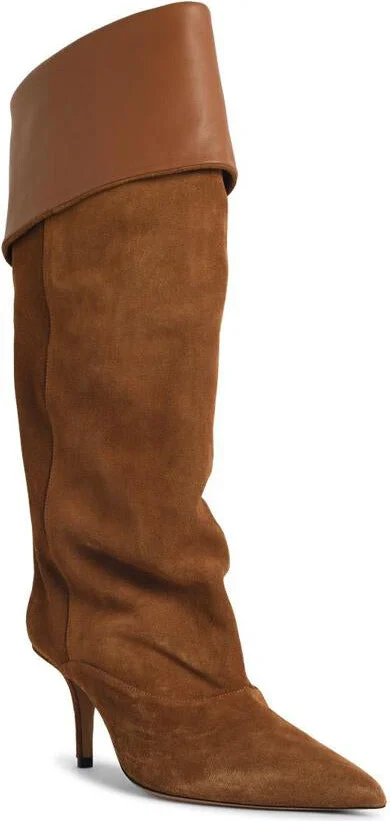 Paris Texas 'Ines Reverse 75' Suede Cognac Boots - Image 2