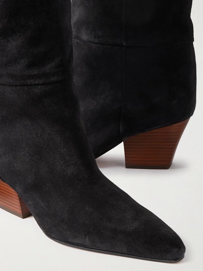 Paris Texas - Jane Suede Knee Boots - Black - Image 4