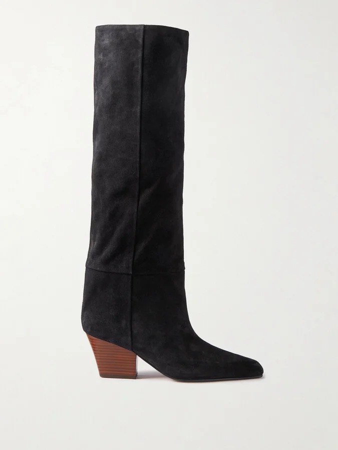 Paris Texas - Jane Suede Knee Boots - Black