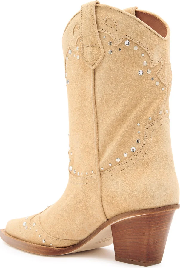 Paris Texas Janice 60 Crystal-embellished Suede Mid-calf Boots - Image 2