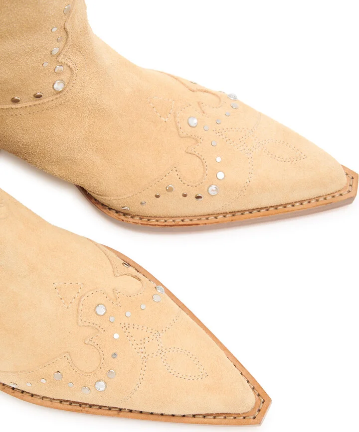 Paris Texas Janice 60 Crystal-embellished Suede Mid-calf Boots - Image 3
