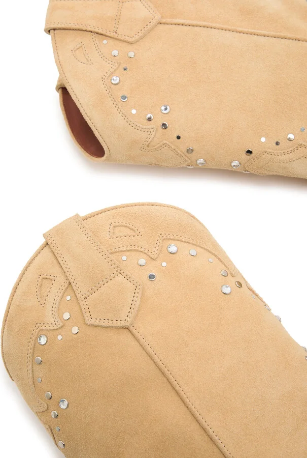 Paris Texas Janice 60 Crystal-embellished Suede Mid-calf Boots - Image 4