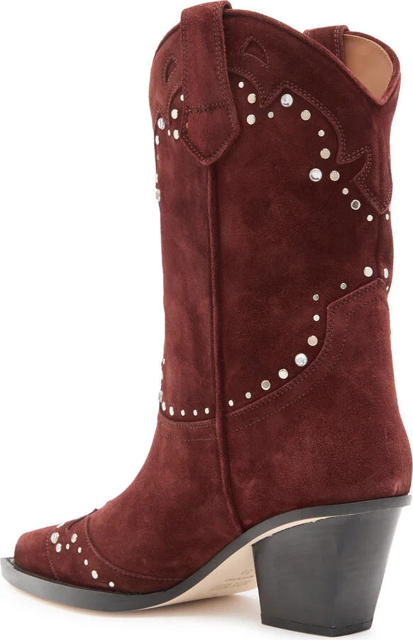 Paris Texas Janice 60 Crystal-embellished Suede Mid-calf Boots - Image 6