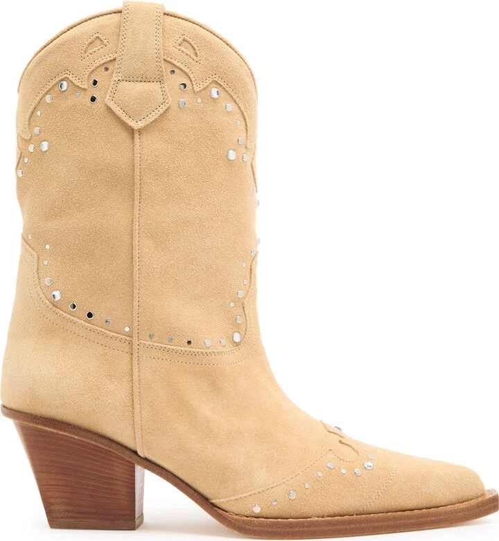 Paris Texas Janice 60 Crystal-embellished Suede Mid-calf Boots