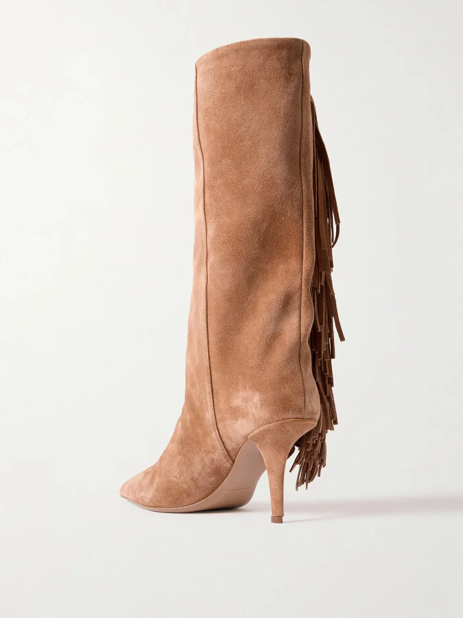 Paris Texas - Jessie Fringed Suede Knee Boots - Brown - Image 3