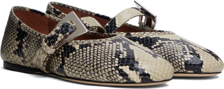 Paris Texas Khaki Sveva Buckle Ballerina Flats - Image 4