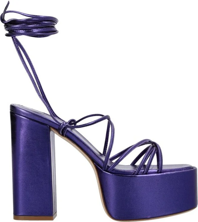 Paris Texas Lace-Up Block-Heeled Sandals
