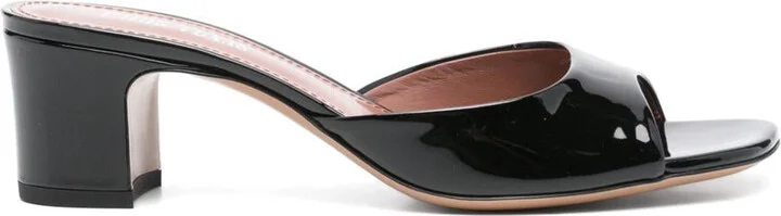 Paris Texas 'Lara' Mules In Black Leather With Heel