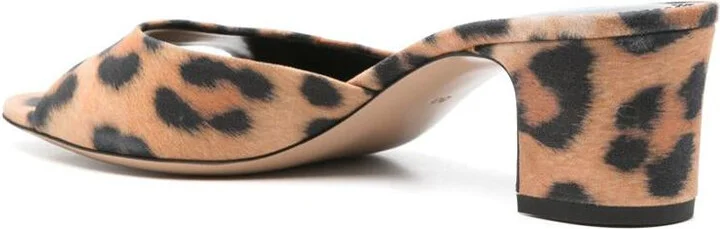 Paris Texas 'Lara' Mules In Leather With Heel And Animalier Print - Image 3