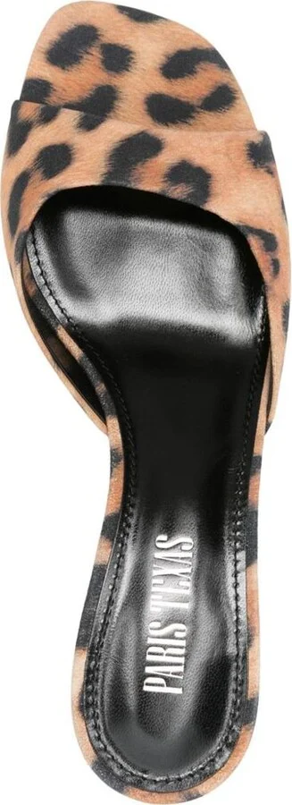 Paris Texas 'Lara' Mules In Leather With Heel And Animalier Print - Image 4