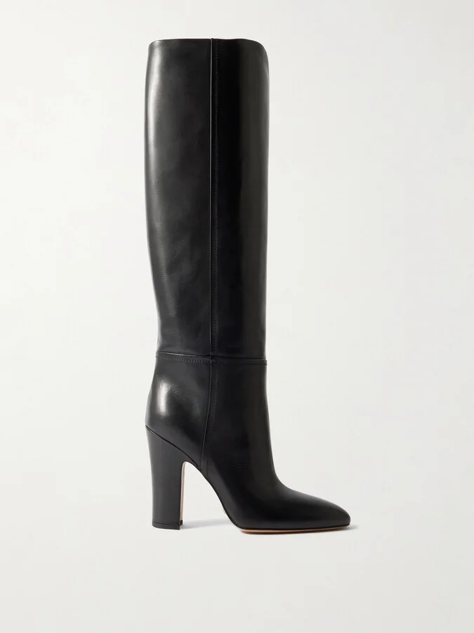 Paris Texas - Lavina Leather Knee Boots - Black