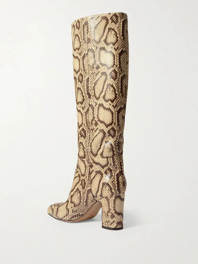 Paris Texas - Lavinia Snake-effect Leather Knee-boots - Animal print - Image 3