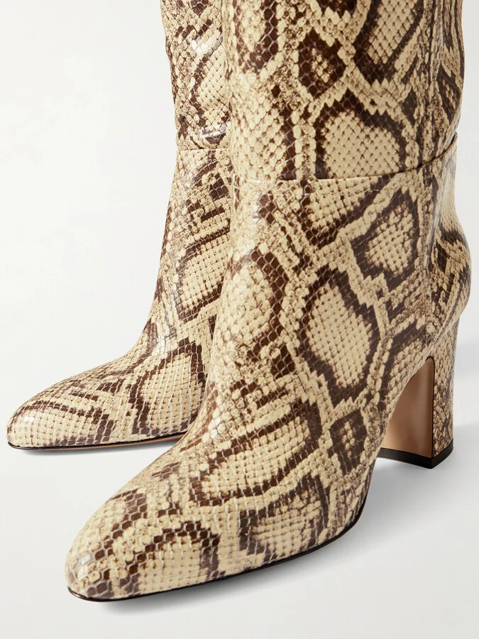 Paris Texas - Lavinia Snake-effect Leather Knee-boots - Animal print - Image 4
