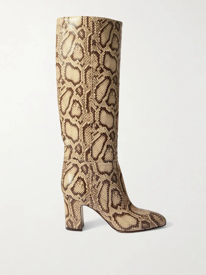 Paris Texas - Lavinia Snake-effect Leather Knee-boots - Animal print