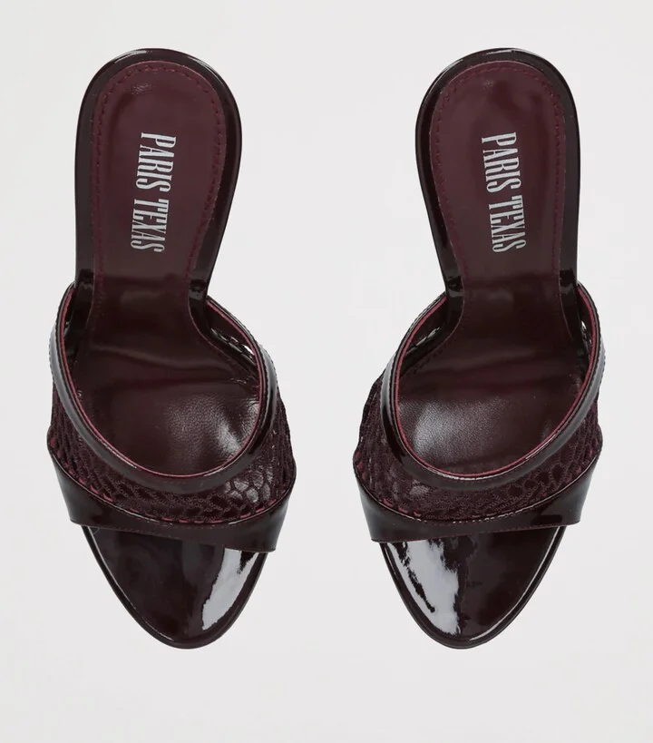Paris Texas Leather Mesh Lidia Mules 105 - Image 4