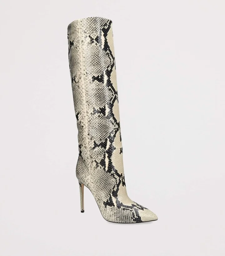 Paris Texas Leather Python Print Knee-High Boots 105 - Image 3