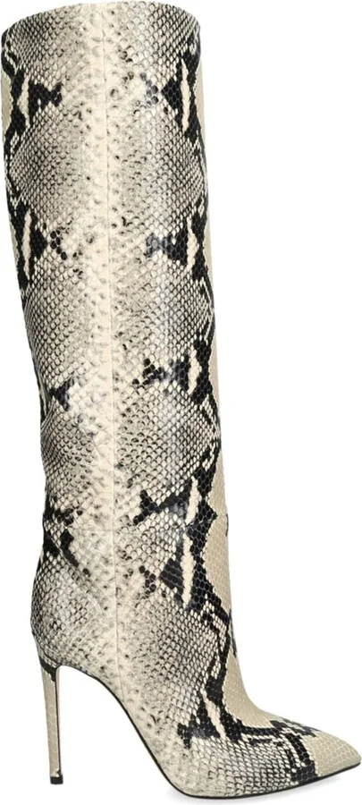 Paris Texas Leather Python Print Knee-High Boots 105