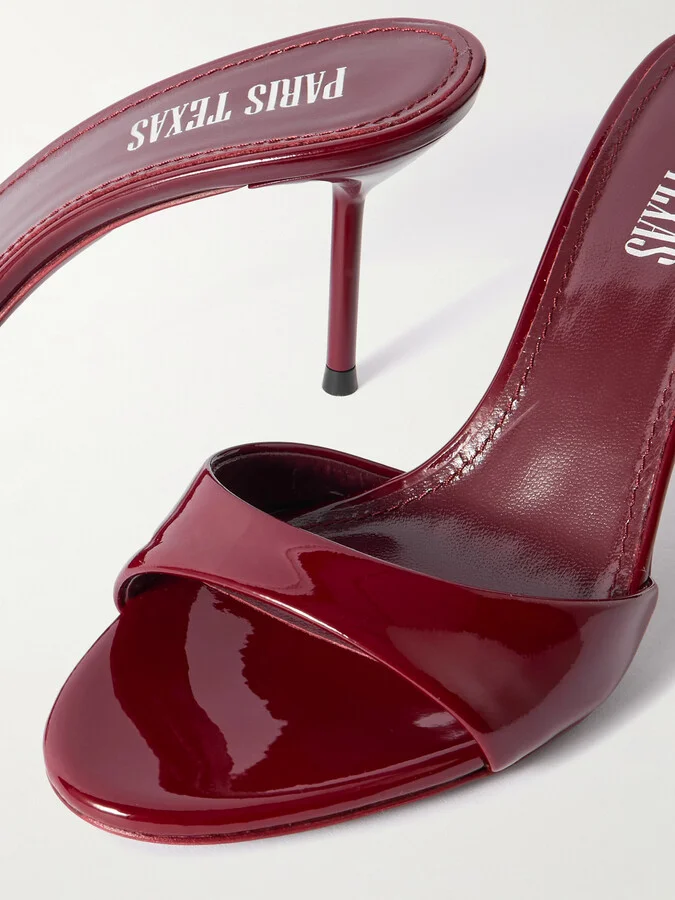 Paris Texas - Lidia Patent-leather Mules - Burgundy - Image 4