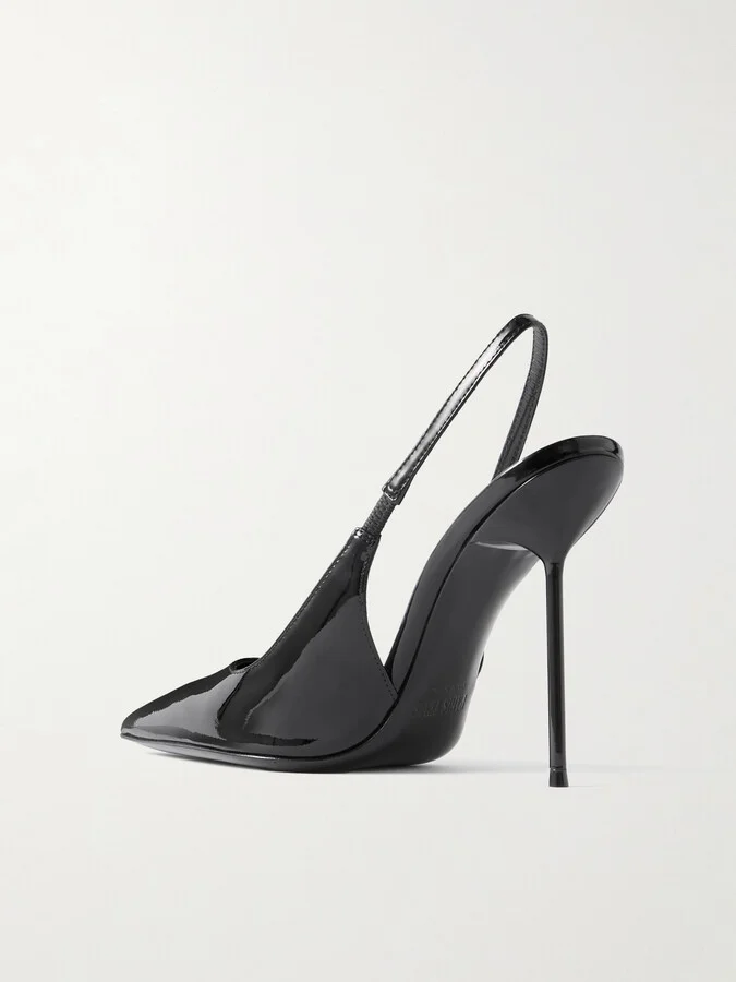 Paris Texas - Lidia Patent-leather Slingback Pumps - Black - Image 3