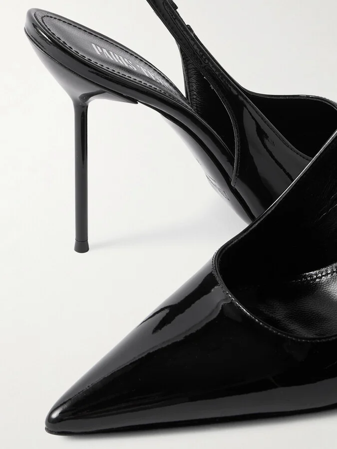 Paris Texas - Lidia Patent-leather Slingback Pumps - Black - Image 4