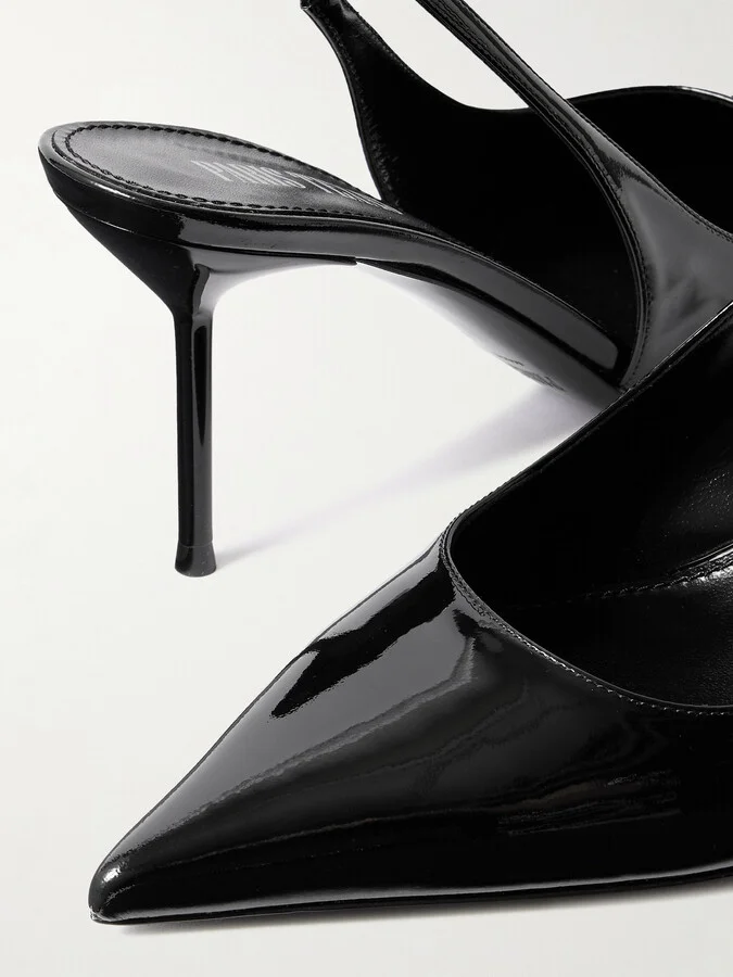 Paris Texas - Lidia Patent-leather Slingback Pumps - Black - Image 4