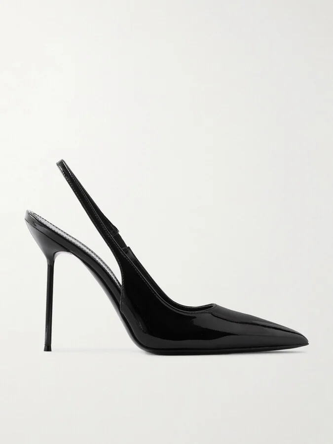 Paris Texas - Lidia Patent-leather Slingback Pumps - Black
