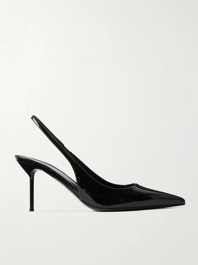 Paris Texas - Lidia Patent-leather Slingback Pumps - Black