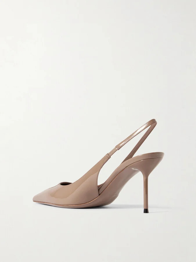 Paris Texas - Lidia Patent-leather Slingback Pumps - Brown - Image 3